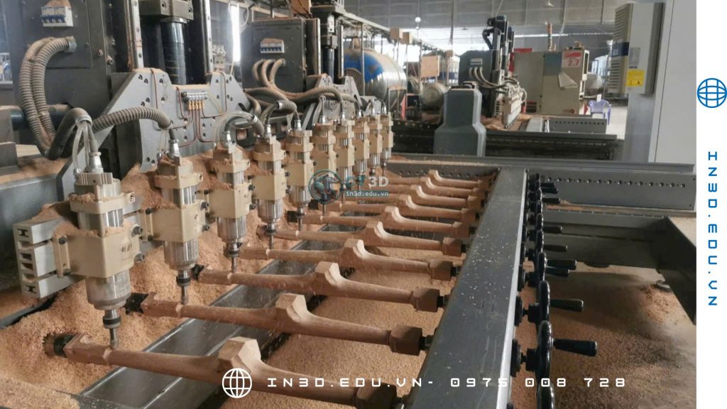Máy CNC nhiều đầu phay gỗ cùng lúc