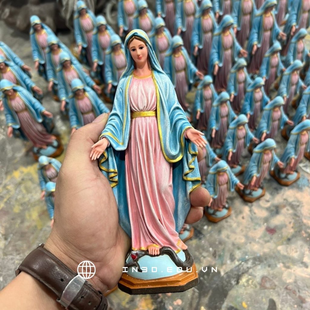 Finished painted composite statue
